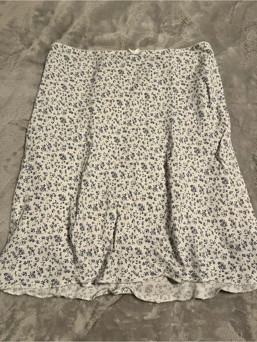 Brandy Melville Midi Skirt with Blue Floral Print